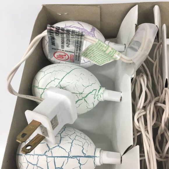 New Bunnyville Gardens USA 10 Egg Lights String Easter Spring Decor Vintage NOS - Picture 14 of 16